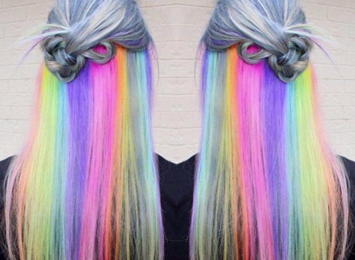 Rainbow Underlights Hair Regenbogen Haare