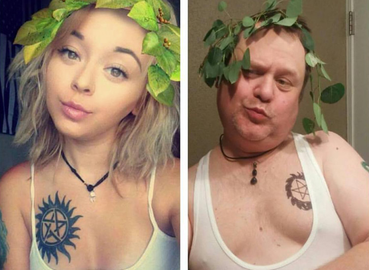 Vater stellt Fotos der Tochter auf Instagram nach