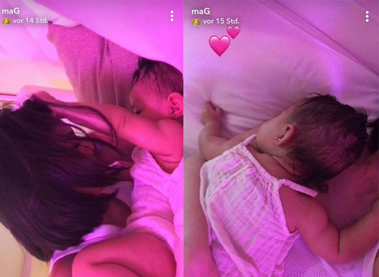 Kylie Jenner zeigt Ohrlöcher von Stormi auf Snapchat