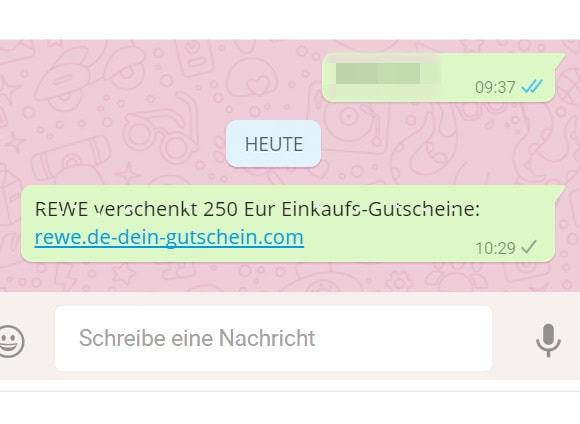 WhatsApp Rewe Gutschein ist Fake