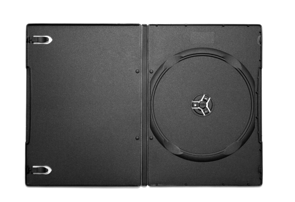 Eine geöffnete Spielehülle ist leer, die Disc fehlt komplett.